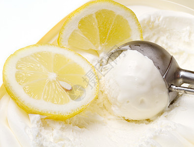 柠檬冰淇淋产品香草乳糖冻结糖霜味道勺子食物牛奶甜点图片