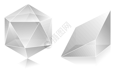 3D 形状八面体面体玻璃石头金字塔戒指糊状锥体力量反射图片