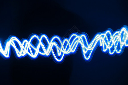 蓝光线条漩涡活力波浪艺术墙纸曲线运动蓝色插图图片