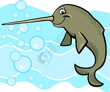 卡通卡通纳尔哈绘画乐趣生物孩子们漫画快乐插图动物园海洋生物哺乳动物图片