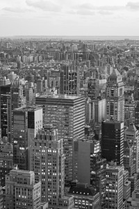 纽约市天线的空中视图建筑旅行场景天际建筑学地标摩天大楼金融商业蓝色图片