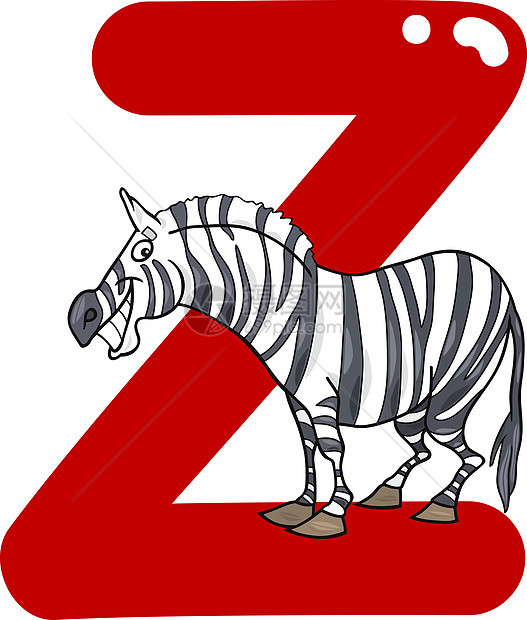 Z为斑马学习幼儿园白色条纹班级拼写学校插图动物群孩子们图片
