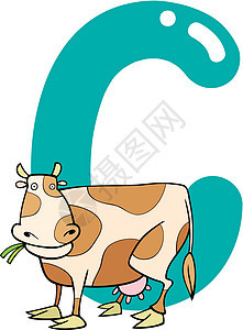 C 奶牛用C学校漫画幼儿园学习教学公司游戏动物拼写插图图片