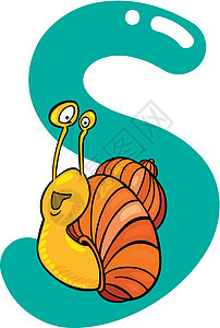 S 用于蜗牛语言教学学校字母幼儿园动物拼写小号底漆卡通片图片