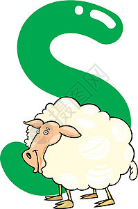 绵羊用S插图字母小号学习动物漫画教育卡通片底漆教学图片