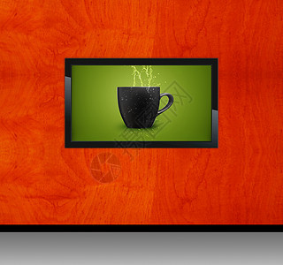 黑色LCD Tv薄膜屏幕渲染液体电视视频杯子照片晶体管优雅图片