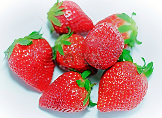 红草莓白色饮食红色绿色浆果农业植物食物甜点水果图片