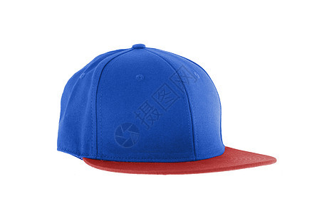 蓝色和红色棒球帽隔离头盔衣服太阳帽子闲暇白色纺织品空白水平棒球图片
