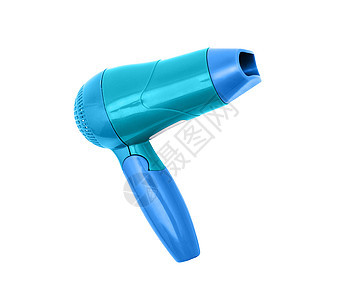 孤立的蓝吹毛机工具器具卷发器卷曲烘干机发型头发蓝色鼓风机理发店图片
