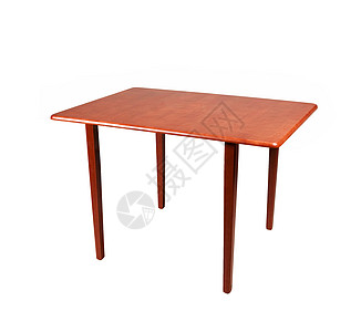 白色背景上的木桌木头桌子装修用餐棕色木材家庭动产家具家政背景图片