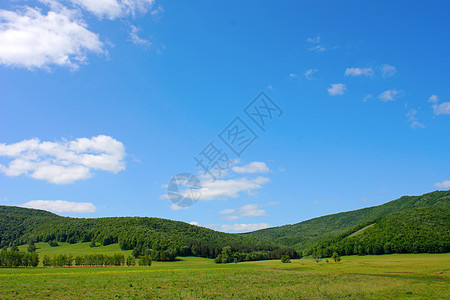 山丘的夏月风景蓝色全景爬坡阳光环境叶子荒野场地森林太阳图片