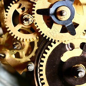 时间装置运动金子机器乐器链轮平衡手表古董发条车轮图片