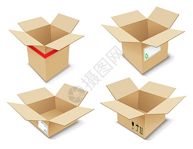 纸板盒邮件纸盒服务盒子脆弱性磁带贮存车厢仓库红色图片