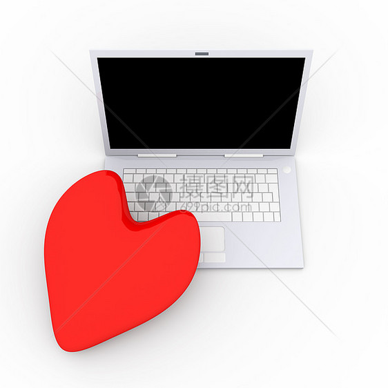 爱的笔记本电脑机动性伙伴薄膜技术监视器互联网硬件约会婚姻情感图片