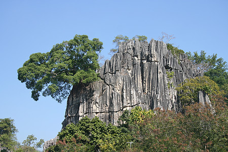 泰国的岩峰山环境公园旅行远足天空地质学编队砂岩土地悬崖图片