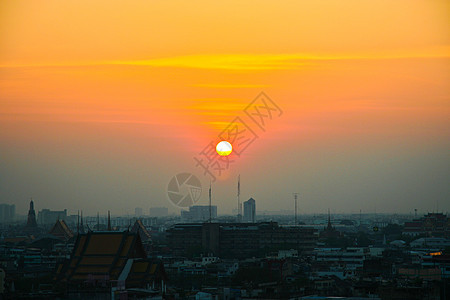 曼谷市的日落图片