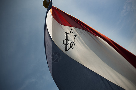 反太阳的荷兰VOC旗帜图片