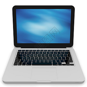 屏幕上有抽象背景的现代笔记本电脑插图键盘技术白色一体机机动性图片