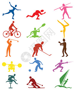 体育图标女士体操酒吧跑步运动插图游艇拳击保龄球滑雪板图片