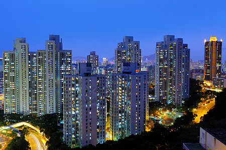 夜间城市人口密集天际建造旅行蓝色旅游玻璃地标日落办公室反射图片