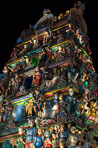 新加坡斯里马里亚曼寺庙雕像女神寺庙旅行崇拜纪念碑地标上帝雕塑历史性图片
