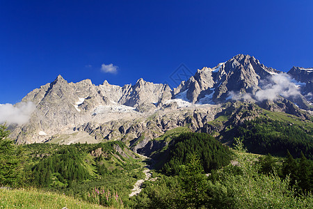 格朗德约拉斯布朗峰首脑天空阳光登山旅行顶峰雪貂冰川岩石假期图片