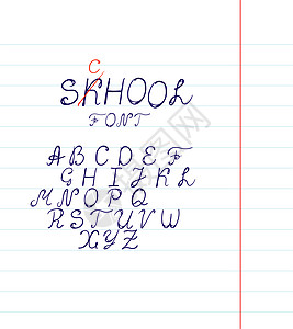 手绘矢量形式的字体插图字母草图英语一堂课拼写食谱书法涂鸦拉丁图片