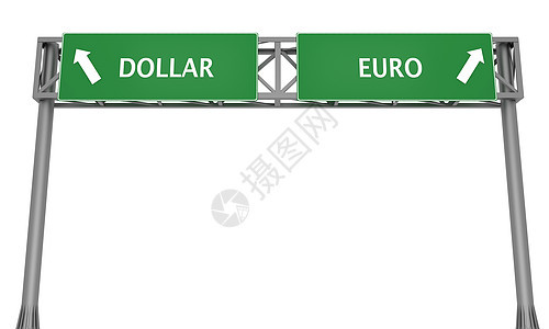 美元对欧元交通路标标志招牌路牌车道方向标指导图片
