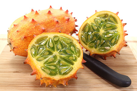 切片基瓦诺异国热带水果白色黄色情调角瓜维生素黄瓜美味图片