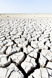 法国普罗旺斯Camargue地区公园旱地侵蚀外观土壤土地干旱图片