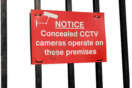 正在运行中的隐藏的 ccctv 相机在白色背景上的标记图片