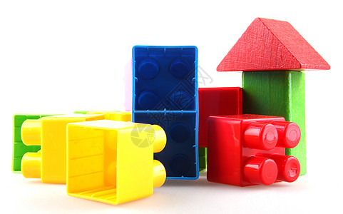 砖块大楼施工积木操场房子学校玩具红色立方体儿童建筑图片