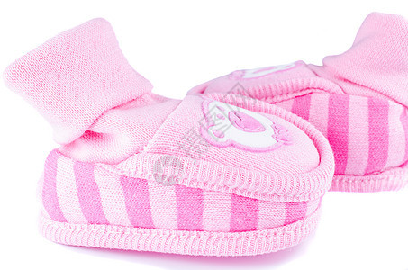 粉红编织的白婴儿鞋图片