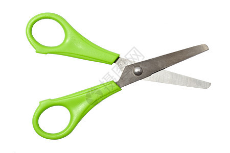 绿色绿剪刀插条家庭办公室夹子头发裁缝金属工具刀具白色图片