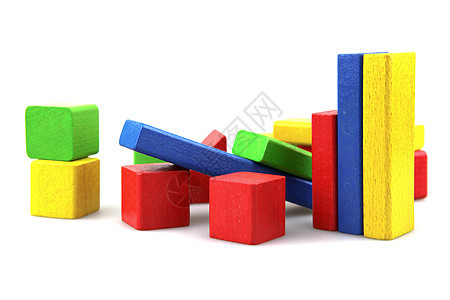 木制构件立方体玩具学习喜悦蓝色构造游戏婴儿期木头白色图片