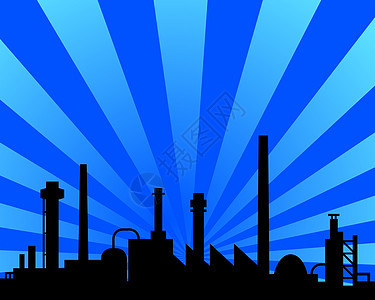 A 工业背景工厂射线天空建筑生产插图烟囱建筑物技术环境图片