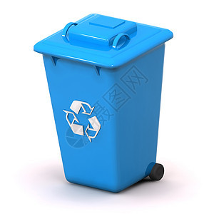 蓝回收箱家庭垃圾塑料倾销环境回收垃圾桶倾倒插图图片