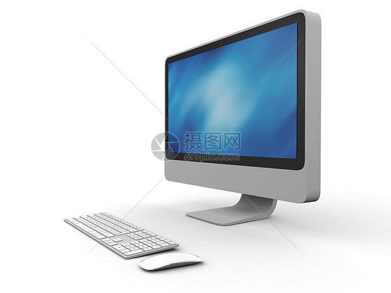 台式计算机金属技术老鼠互联网桌面插图键盘硬件宽屏展示图片