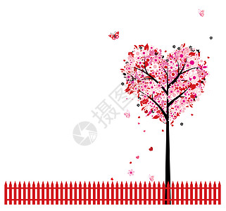 粉红花岗树 你设计的心脏形状图片