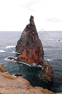 马 提拉岩石海岸小岛波浪蓝色海洋山脉火山旅行悬崖图片