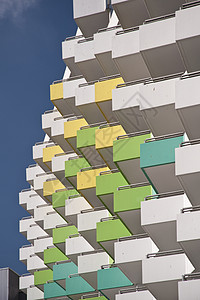 高升压器旅游白色绿色建筑学蓝色建筑物黄色建筑住房酒店图片
