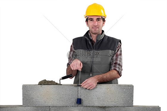 带羽线的布丁砖块建造墙纸劳动者工作建筑垂线劳动灰色水泥图片