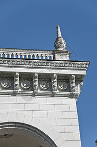 火车站中心城市建筑旅行火车飞檐拱门地标白色装饰品图片