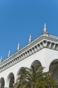 火车站拱门植物地标飞檐城市火车历史建筑中心旅行图片