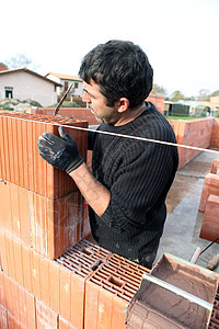 工作场所的造房者工具水泥劳动者建造绳索垂线工业砖块积木建筑图片