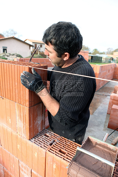 工作场所的造房者工具水泥劳动者建造绳索垂线工业砖块积木建筑图片
