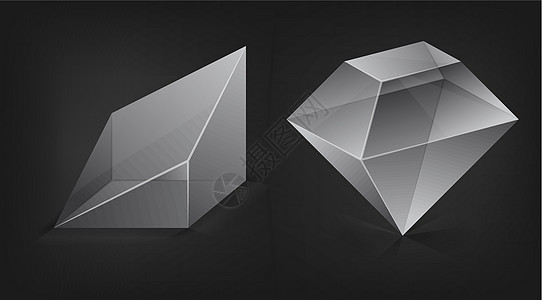 灰 3d 数字力量几何学立方体戒指石头金字塔八面体面体水晶正方形图片