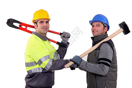 工人握手交易电钻风险肌肉工作团体大锤劳动伙伴天空图片