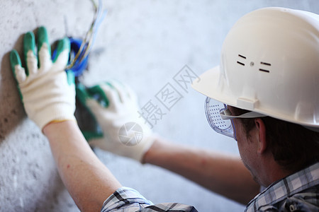 工人放电线工作绝缘服务职业维修电气男性金属电工安装图片