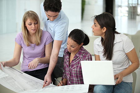 建筑师工作小组办公室代理商伙伴公司经理商业折叠团体蓝图雇员背景图片